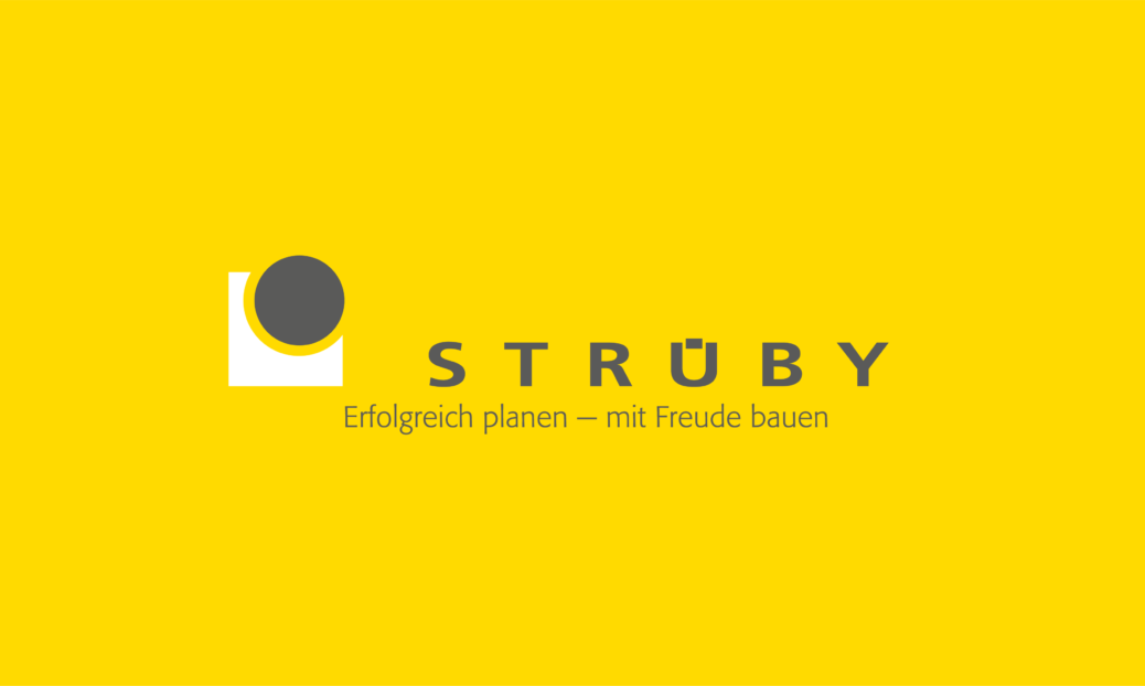 Strüby Logo auf Gelb